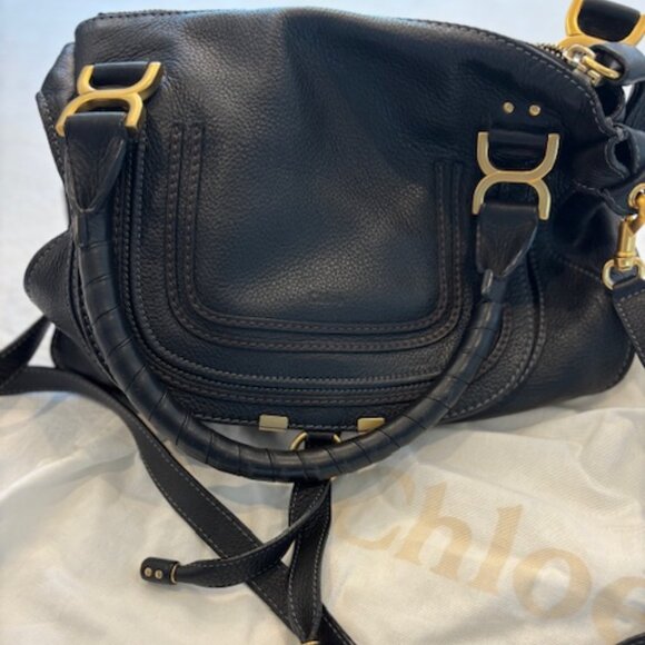 Chloe Medium Marcie Leather Satchel in Black - Picture 1 of 7